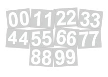 Brevlådestickers Siffror Vit